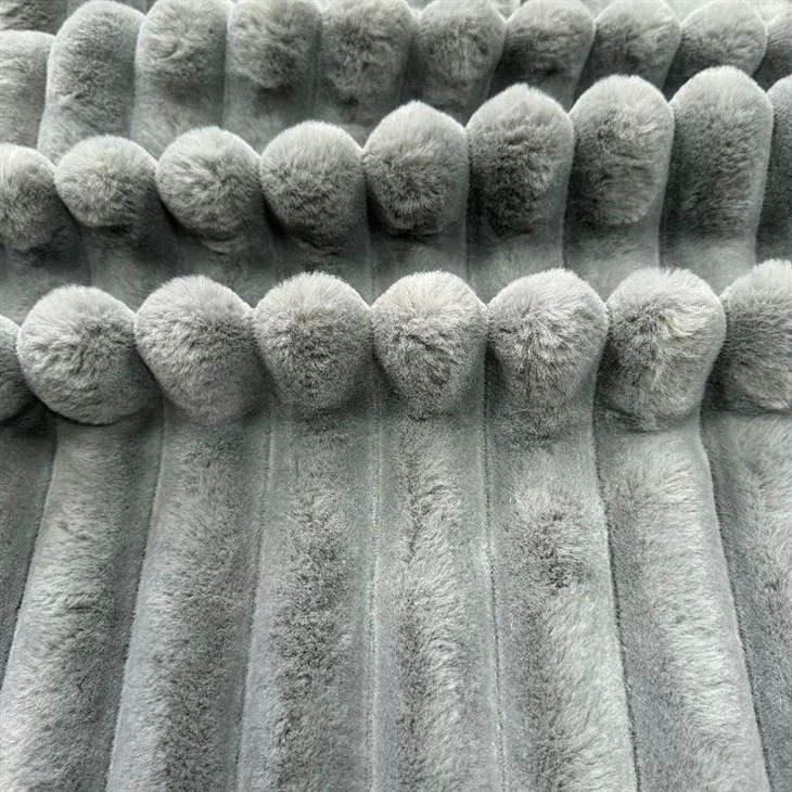 Striped Rabbit Faux Fur Fabric